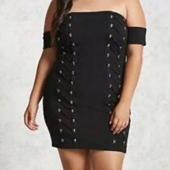 Forever 21 plus black lace up dress - Picture 5 of 5